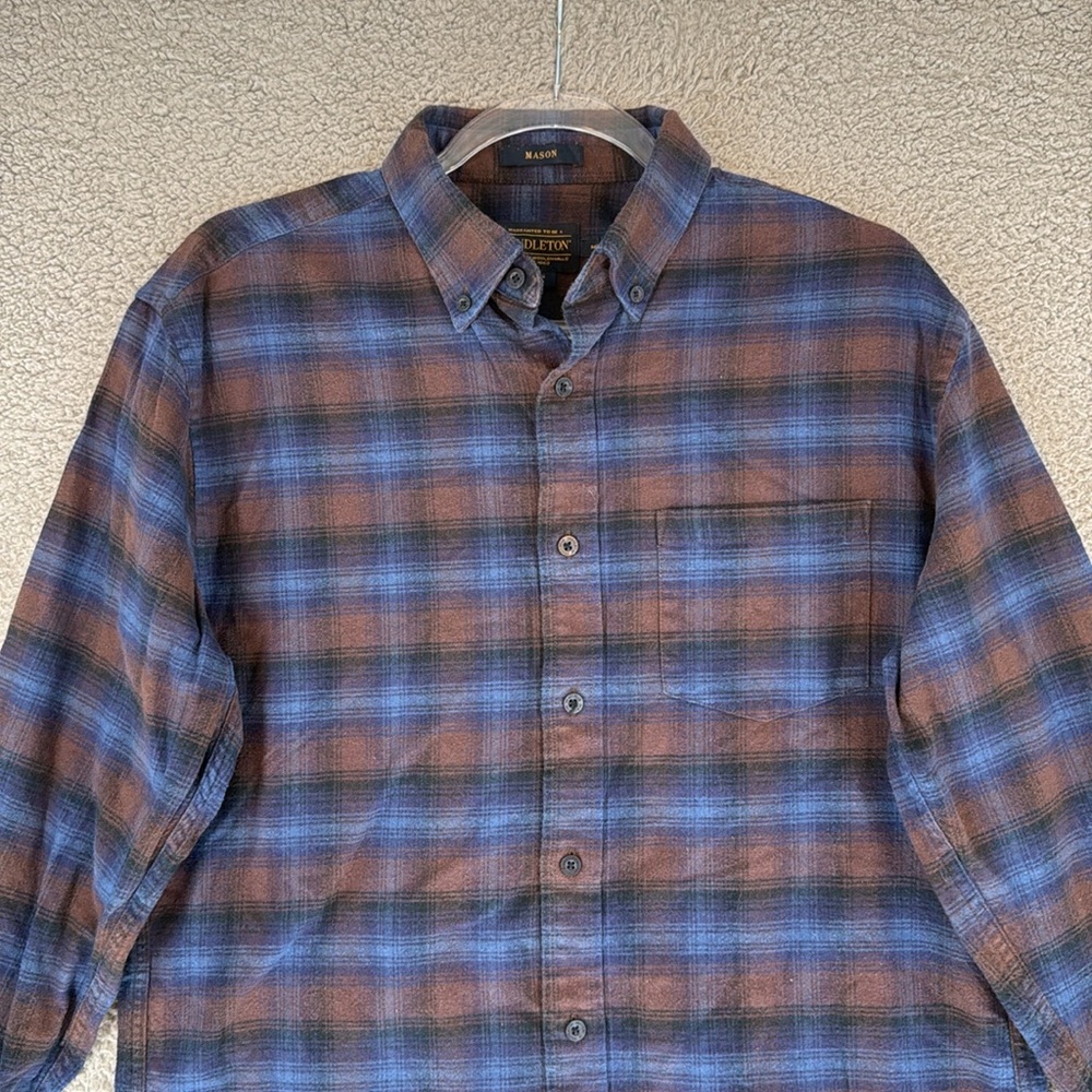 Pendleton Mason Men's Medium Button Down Blue & B… - image 2